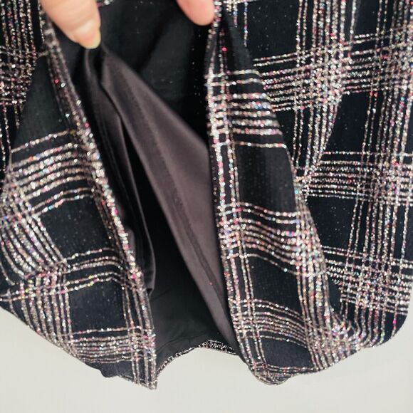 Holiday Dress Vince Camuto Size 10 Black Sparkle Silver Glitter Special Occasion - Picture 13 of 16
